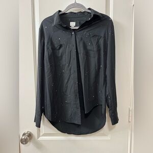 A New Day Black Stars and Moons Button Down Shirt